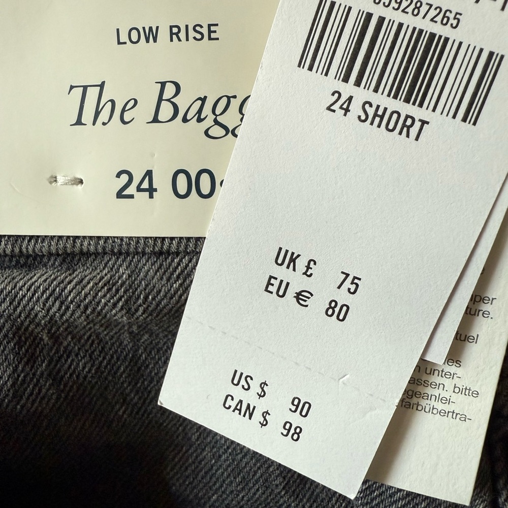 BRAND NEW WITH TAGS Abercrombie & Fitch Women's Gray Low Rise Baggy Jeans 24/00s - Picture 3 of 7